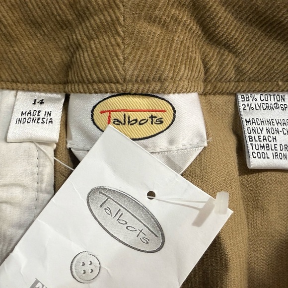 NWOT Talbots Women's Tan Corduroy Pant sz 14 - Picture 7 of 8